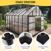 10 Ft. X 14 Ft. Black Frame Clear Garden Greenhouse, Solarium, and Conservatory