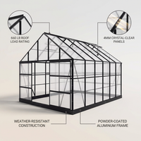 10 Ft. X 14 Ft. Black Frame Clear Garden Greenhouse, Solarium, and Conservatory — Lifestyle