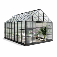 10 Ft. X 14 Ft. Black Frame Clear Garden Greenhouse, Solarium, and Conservatory
