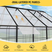 10 Ft. X 14 Ft. Black Frame Clear Garden Greenhouse, Solarium, and Conservatory