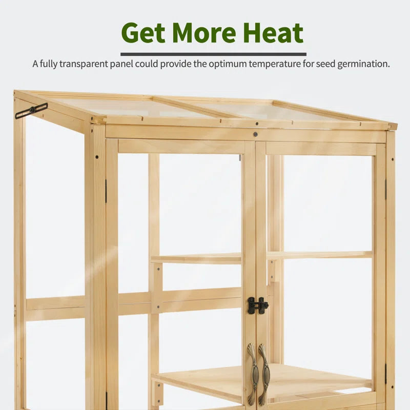 Cold Frame Greenhouse,3 Tier Garden Cold Frame with Drawer and Shelves