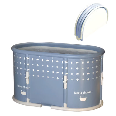 Portable Foldable Bath Tub for Adults No Installation Needed Large Separate Hot SPA Soaking Ice Bathtub Gray