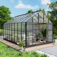 10 Ft. X 14 Ft. Black Frame Clear Garden Greenhouse, Solarium, and Conservatory