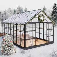 10 Ft. X 14 Ft. Black Frame Clear Garden Greenhouse, Solarium, and Conservatory