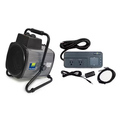 1500-Watt Portable Splash Resistant Greenhouse Fan Heater with Digital Thermostat and Humidity Sensor